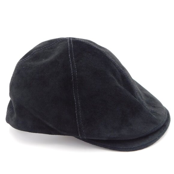 Goorin Bros Black Suede Flat Cap Newboy Cap Cabbie | Large | VGUC - Picture 11 of 11